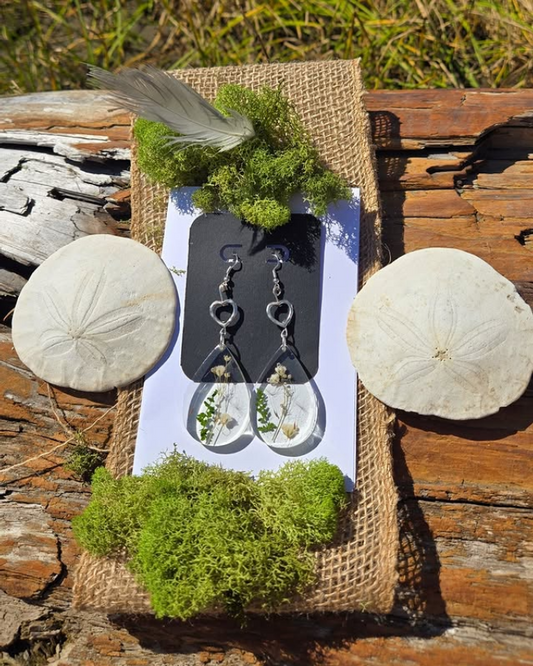 Coastal Tierra Kin "Nature Teardrop" Resin Earrings